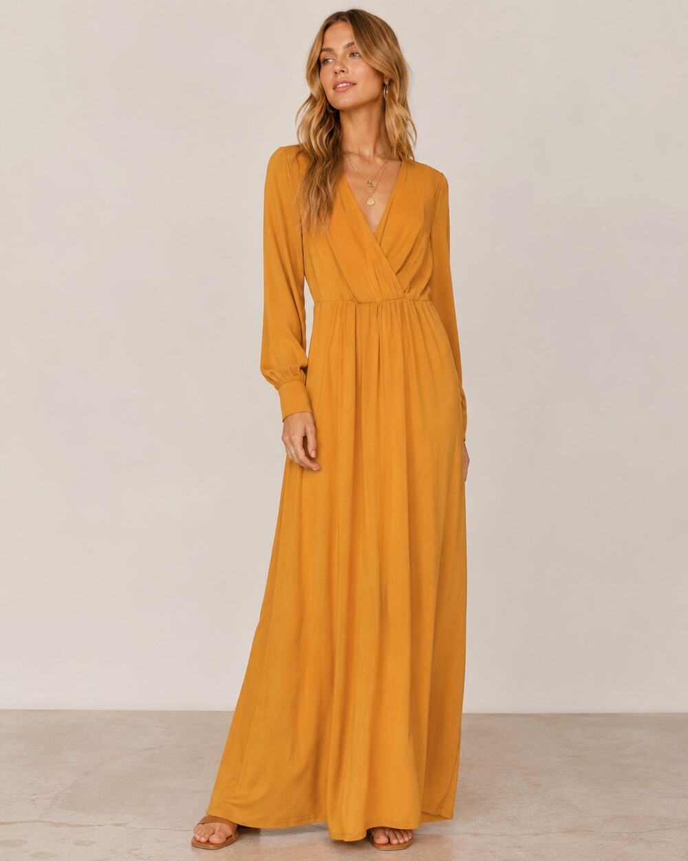 Baltic Born Orange Lydia Faux Wrap Maxi Dress Womens S Boho Fall Classic